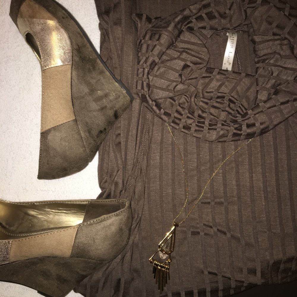 Cowl Neck Rib Sweater Dress - Picture 2 of 7